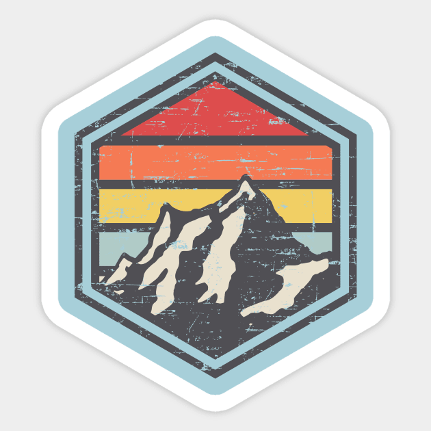 Retro Badge Hiker Sticker by rojakdesigns